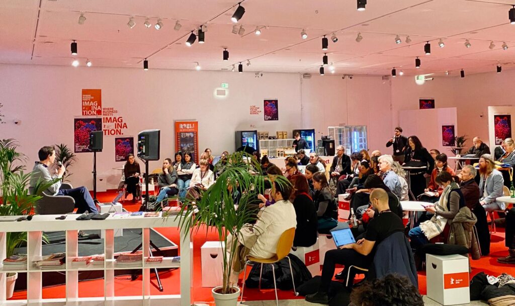 GET YOUR CROWD at EFM / Berlinale 2026 — Paul Rieth presenting "Reach & Resonance: Building Your Non-Fiction Audience" at DocSalon, Berlin.
